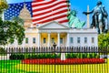 Washington, USA, The White House is on the north side and the lawn is in front of it Royalty Free Stock Photo